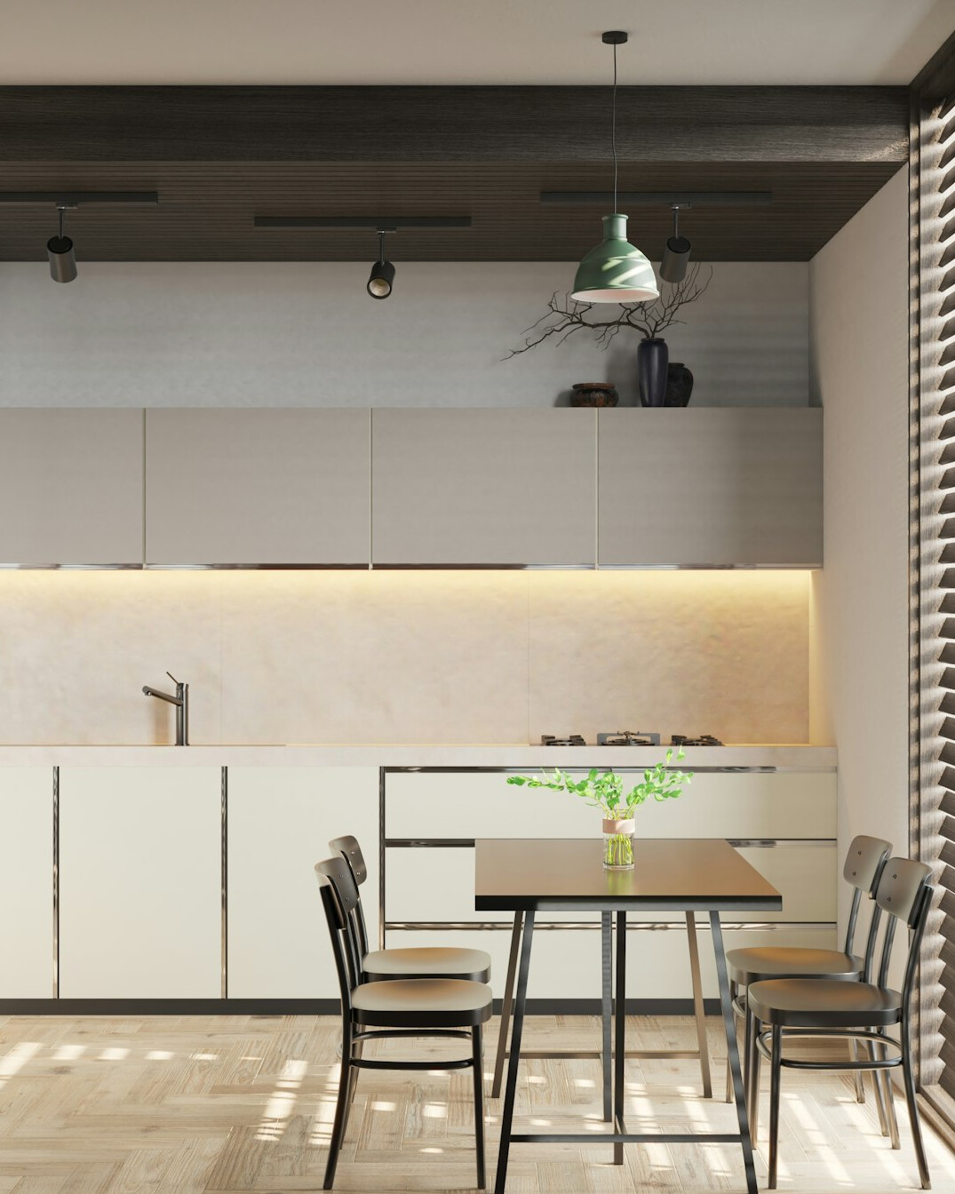 luxury kitchen with marble counters